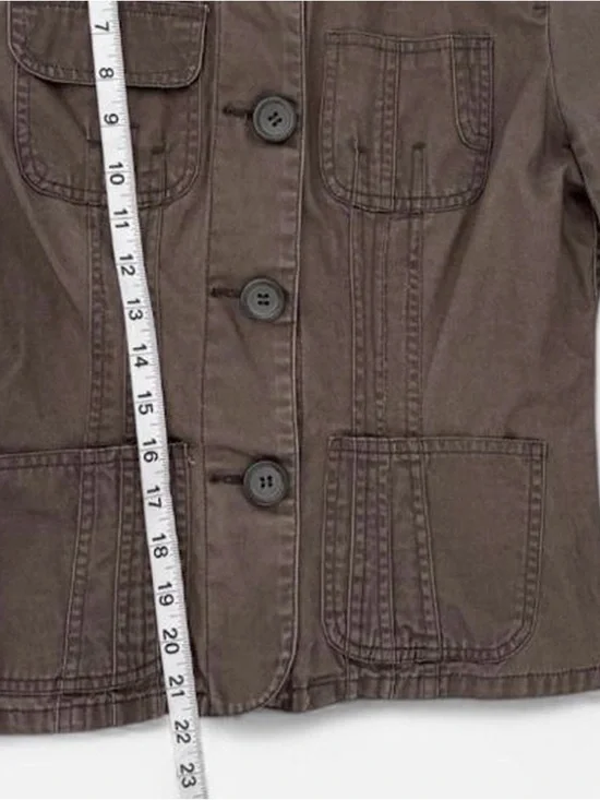 Charlotte Russe Brown Button-Front Jean Jacket - Picture 4 of 6